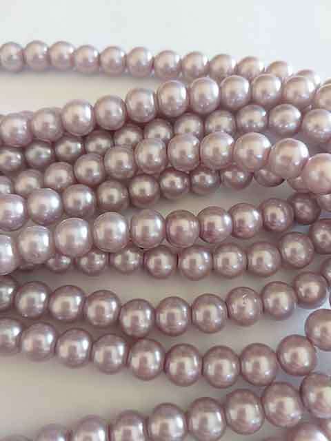 Glass Pearls, Lilac, 8mm, ±50pc