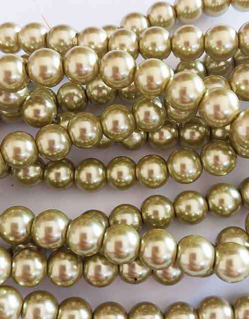 Glass Pearls, Avo Green, 8mm, ±50pc