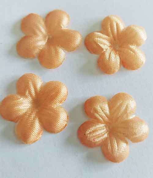 Embellishments, Fabric, Flower, Orange, 20mm, 4pc