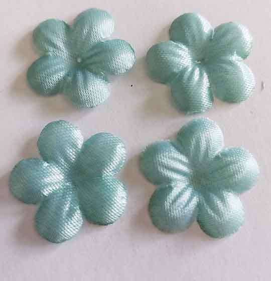 Embellishments, Fabric, Flower, Teal, 20mm, 4pc