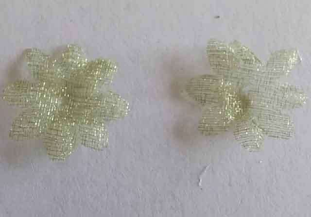 Embellishments, Fabric, Flower, Olive Green, 14mm, 4pc