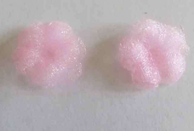 Embellishments, Fabric, Flower, Pink, 16mm, 4pc