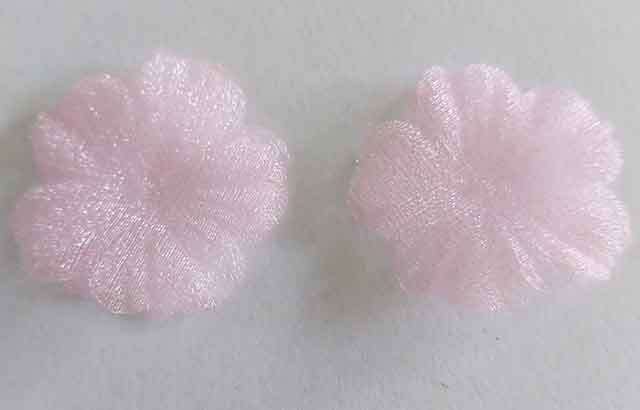 Embellishments, Fabric, Flower, Pink, 21mm, 4pc