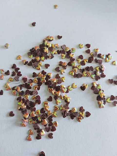 Embellishments, Fabric, Heart, Gold Coloured, 3mm, 35gr