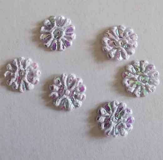 Embellishments, Fabric, Flower, Lilac, 6mm, 6pc