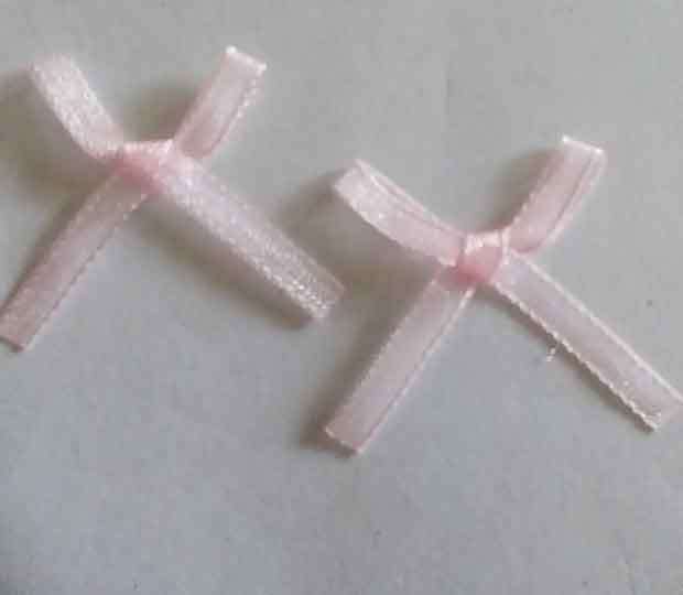Embellishments, Fabric, Bow, Pink, 20mm x 24mm, 4pc