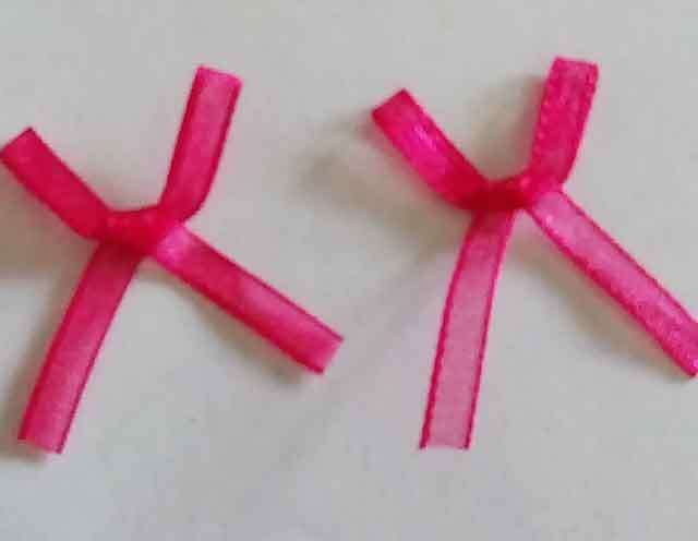 Embellishments, Fabric, Bow, Cerise Pink, 20mm x 24mm, 4pc