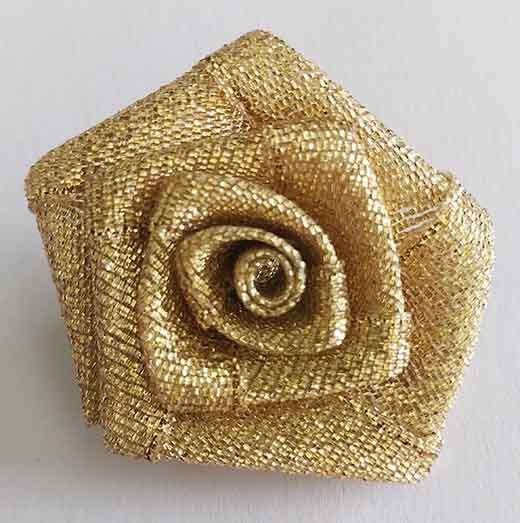 Embellishments, Fabric, Flower, Rose, Gold, 35mm, 1pc