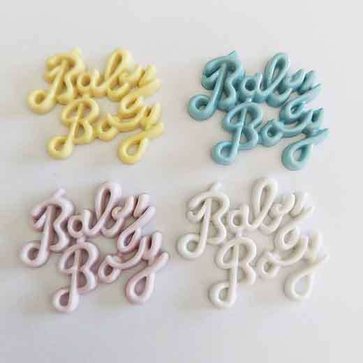 Embellishments, Plastic, Baby Boy, Random Colours ,27mm X 31mm, 2pc