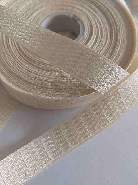 Textured Ribbon, Beige, 16mm Wide, 1pc / 1 meter