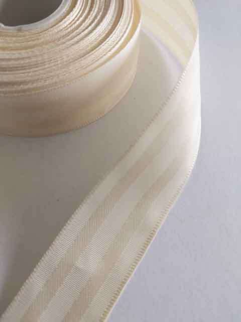 Patterned Ribbon, Beige, 25mm Wide, 1pc / 1 meter