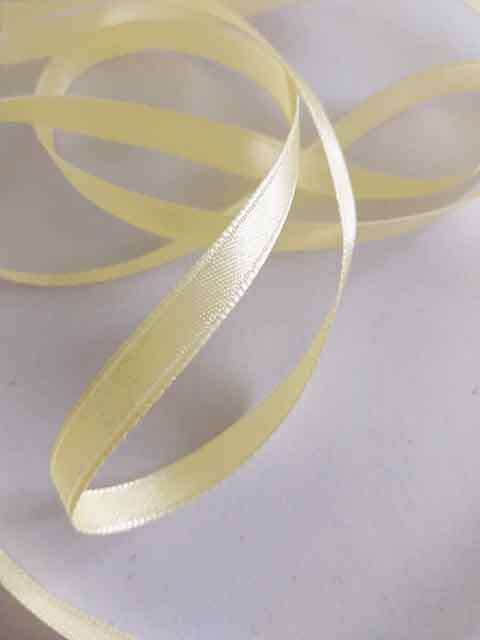 Satin Ribbon, Bright Yellow, 6mm Wide, 1pc / 1 meter