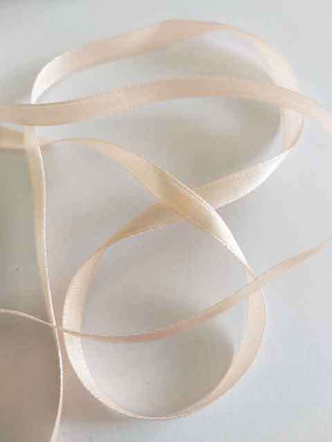 Satin Ribbon, Peach, 6mm Wide, 1pc / 1 meter