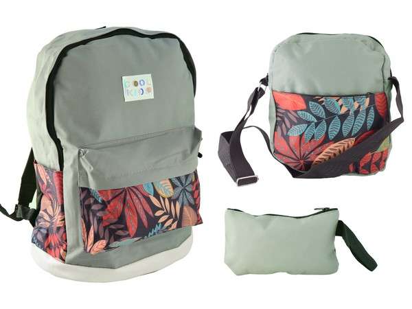 Cool Kids 3-Piece Backpack Set Grey
