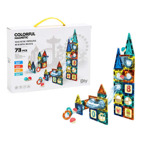 Magnetic Pipeline Building Blocks kids toy 73 Pcs