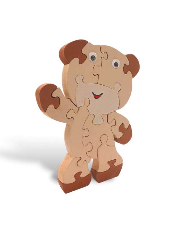 Locally Handmade Wooden Puzzle : Teddy