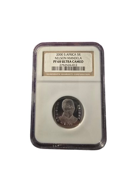 NGC Proof Rare PF 68 Ultra Cameo South Africa Nelson Mandela Year 2000 R5 Coin