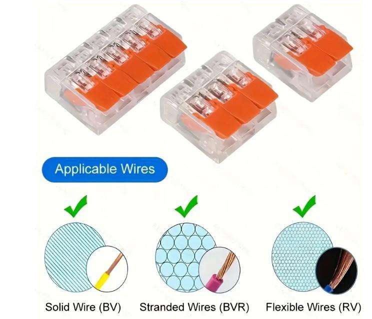  75-Piece Transparent Quick Wire Connector Set  Orange  With Storage Case 