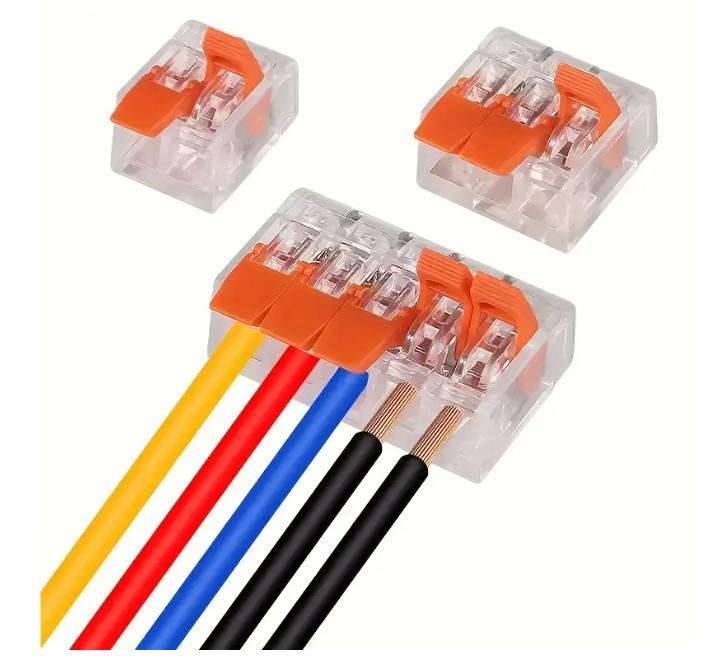  75-Piece Transparent Quick Wire Connector Set  Orange  With Storage Case 