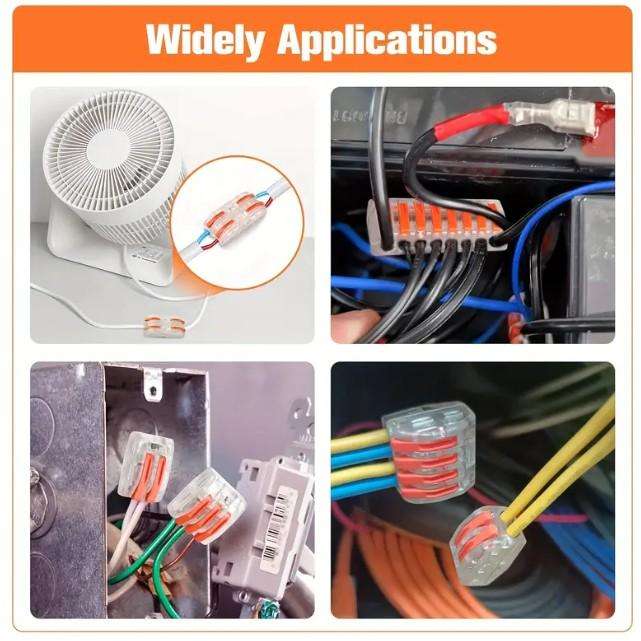  75-Piece Transparent Quick Wire Connector Set  Orange  With Storage Case 
