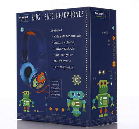 Cute Wired Headset for Kids Boys & Girls Cute Animation Printed Headphone with Volume Limiting Techn
