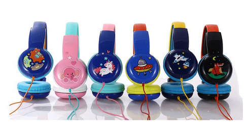 Cute Wired Headset for Kids Boys & Girls Cute Animation Printed Headphone with Volume Limiting Techn