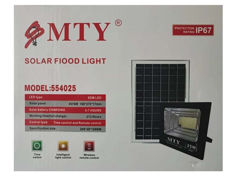 MTY-554025 25Watt Solar LED Outdoor Floodlight