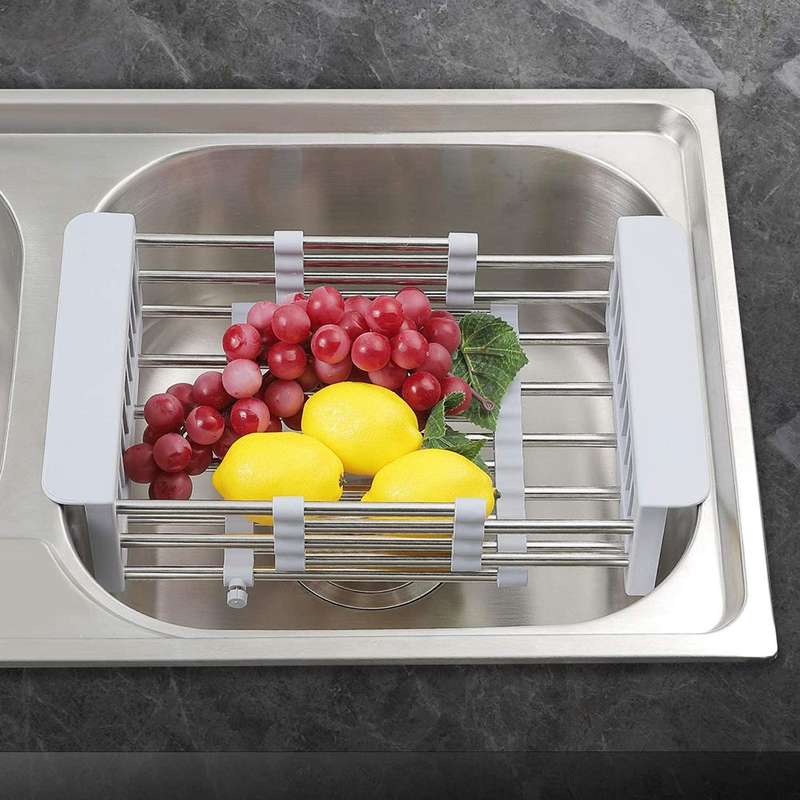 Extendable Stainless Steel Dish Vegetable Sink Adjustable Drying Rack