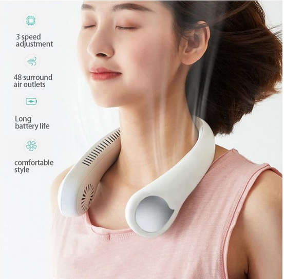 USB Rechargeable Dual Cooling Neck Fan