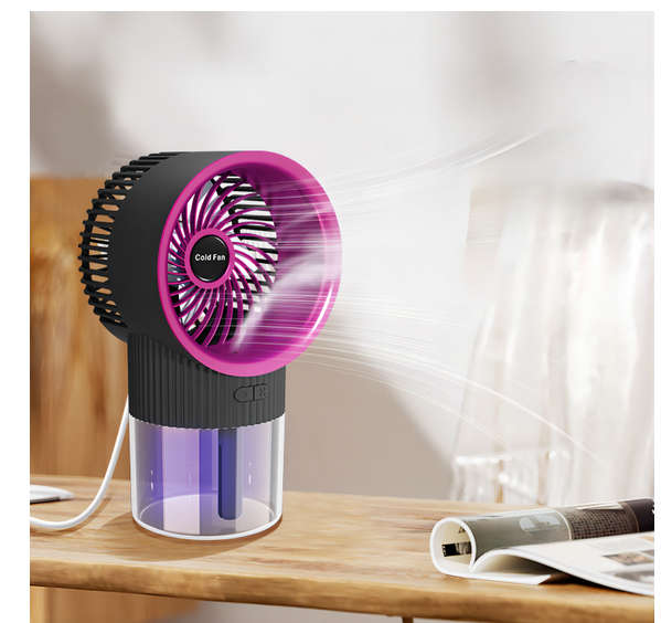 Summer Cooling Fan Ice Mist Air Conditioner Fine Spray Desk Fan Hydrating