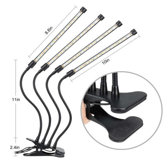 Hi8us Grow Light with Stand 4 Head Grow Lights for Indoor Plants with Red Blue Spectrum LED Grow Lig
