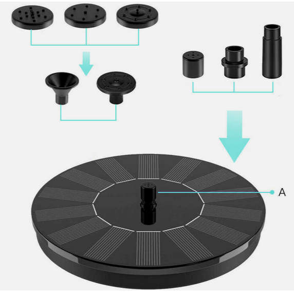 Bird Bath Floating Solar Fountain Pump Water Panel Power Kit Garden