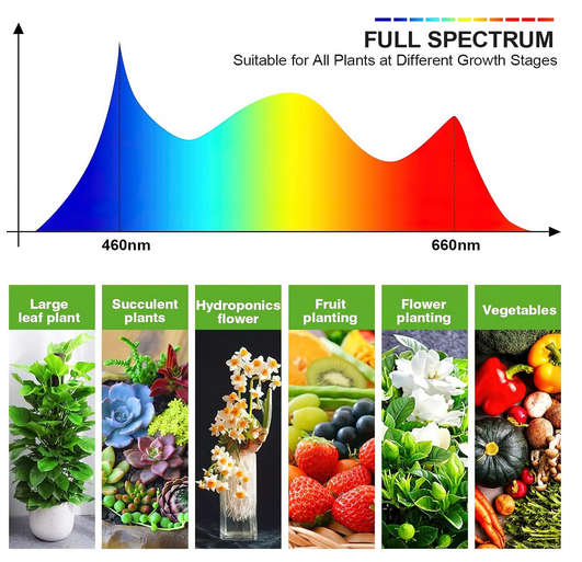 Hi8us Grow Light with Stand 4 Head Grow Lights for Indoor Plants with Red Blue Spectrum LED Grow Lig
