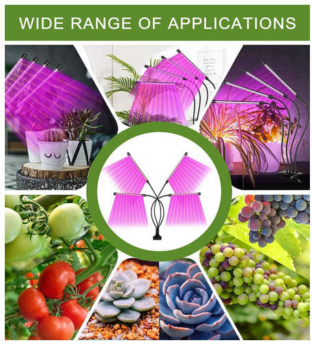Hi8us Grow Light with Stand 4 Head Grow Lights for Indoor Plants with Red Blue Spectrum LED Grow Lig