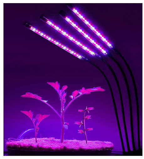 Hi8us Grow Light with Stand 4 Head Grow Lights for Indoor Plants with Red Blue Spectrum LED Grow Lig