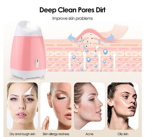 Facial Steamer Nano Ionic Deep Cleaning Face Sprayer-Pink