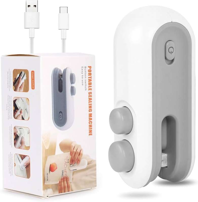 Thebought Portable Mini Sealing Machine 2 In 1 Usb Rechargeable Magnetic Heat Sealing & Cutting Bag