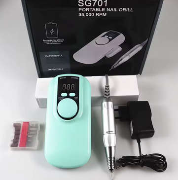 Rechargeable nail polishing machine, 35000 RPM portable device for manicure, Gel polisher with full