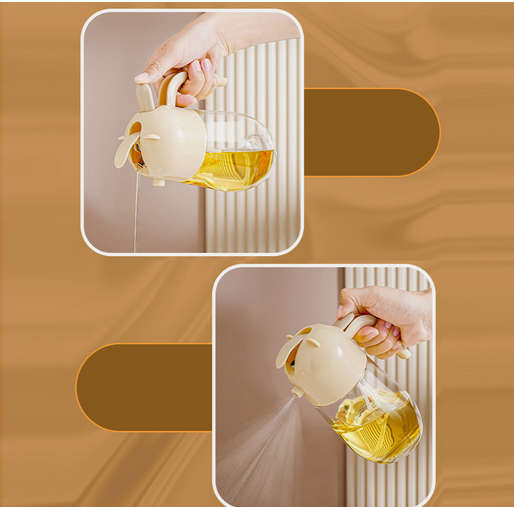 Kitchen Oil Mister Bottle 600ml Transparent Glass Oil Dispenser Bottle calm