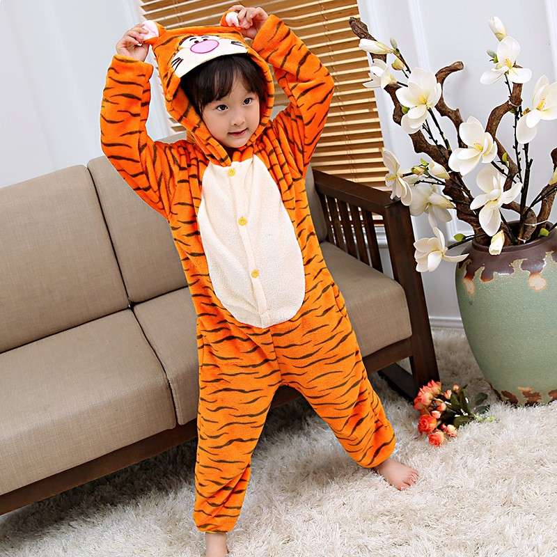 Kids Winnie The Pooh Tigger Costume Onesie Pajama Animal Outfit for Boys & Girls