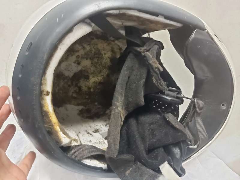 MOTORBIKE HELMET--IN NEED OF TLC --WHITE