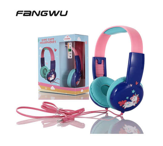 Cute Wired Headset for Kids Boys & Girls Cute Animation Printed Headphone with Volume Limiting Techn