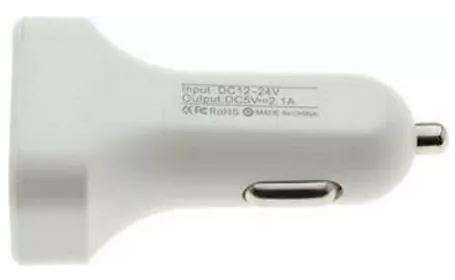 Car charger WUW C70 2.1a 2xUSB-A ports car charger white