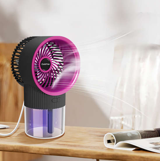 Summer Cooling Fan Ice Mist Air Conditioner Fine Spray Desk Fan Hydrating