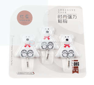 Custom Cartoon Bear Adhesive Hook Multipurpose Wall Hooks