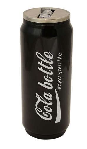 Cola Bottle 550 ML Stainless Steel with Sipper & Straw(ASSORTED COLORS)