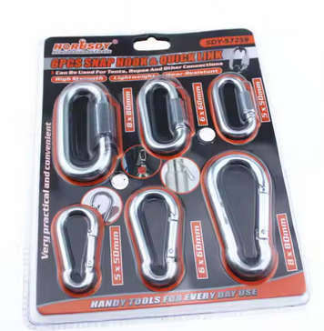 50mm Aluminum Swivel Ring Hook Carabiner Clip Climbing Snap Hook