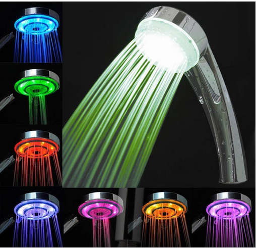 Inditradition Bathroom Overhead Shower With 7 Automatic Colour Changing LED Lights