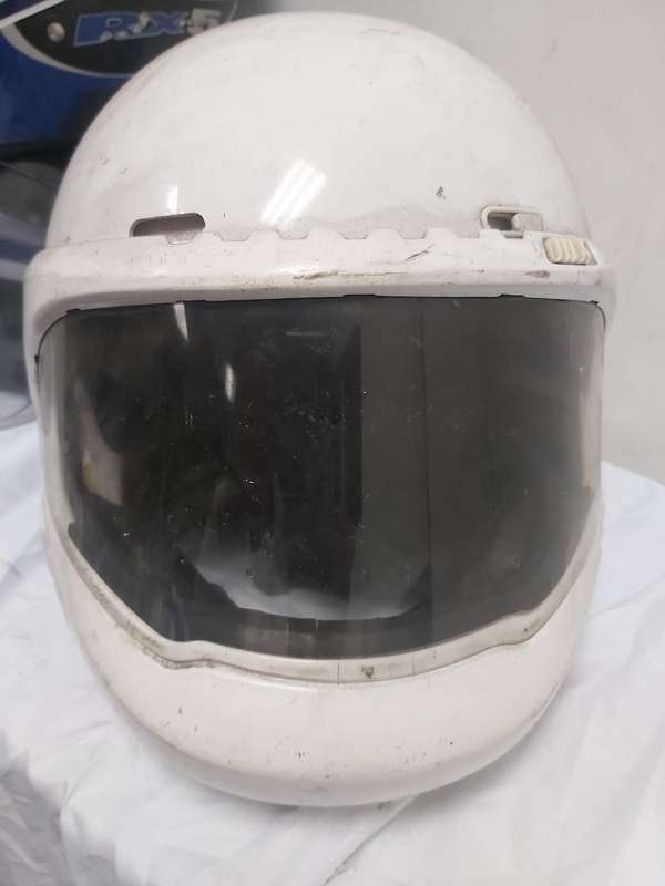 MOTORBIKE HELMET--IN NEED OF TLC --WHITE
