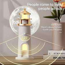 Lighthouse Ambient Lights Moon Projection Lamp Motion Sensor Night Light Dimmable Bluetooth Music Ma